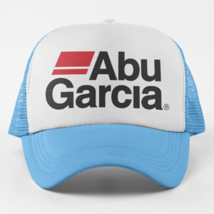 NEW Abu Garcia Wordmark Foam Trucker Snapback Hat 2TONE LIGHT BLUE